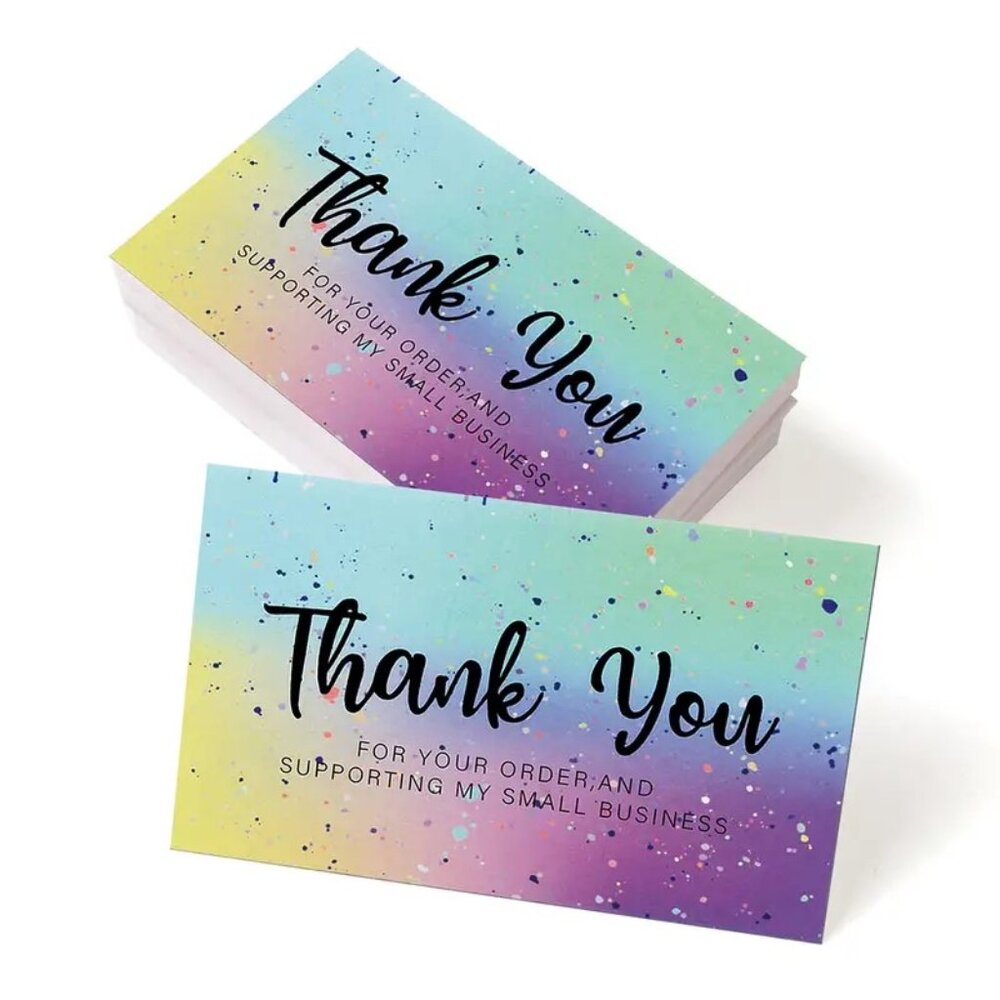 Thank You Business Cards 100 Supporting My Small Business Multi Color Sales